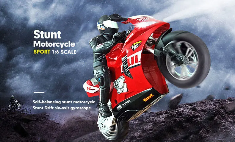 Motocicleta grande RC 2,4G con control remoto