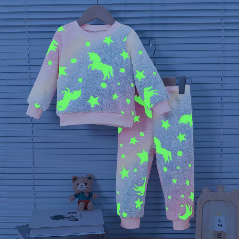 Pijama infantil de felpa suave – Cálido para otoño e invierno - imagen 4