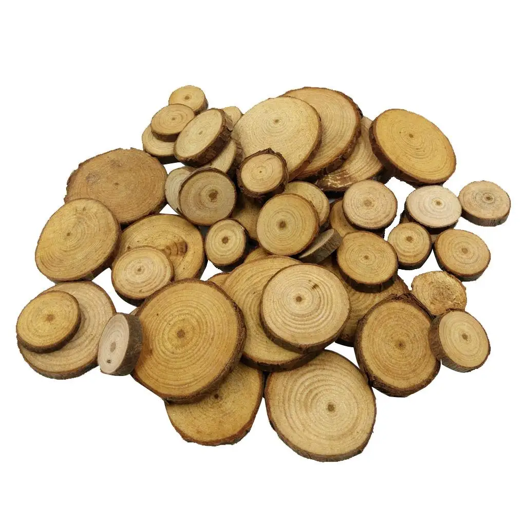 Rodajas de madera redondas para manualidades rústicas personalizables - imagen 3