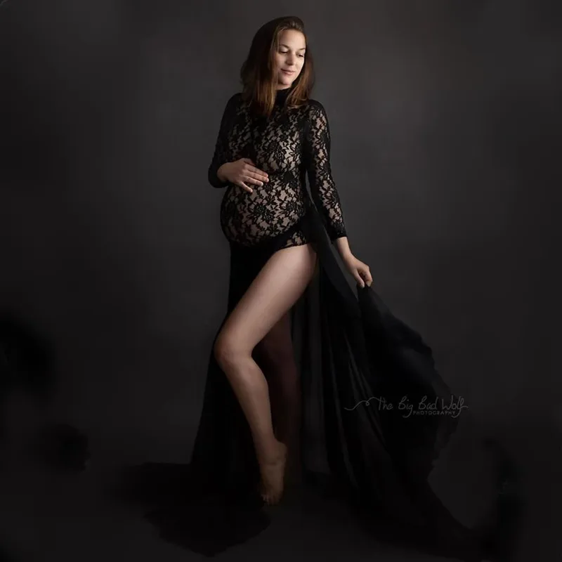 Body de encaje elástico para embarazadas – Vestido fotos premamá