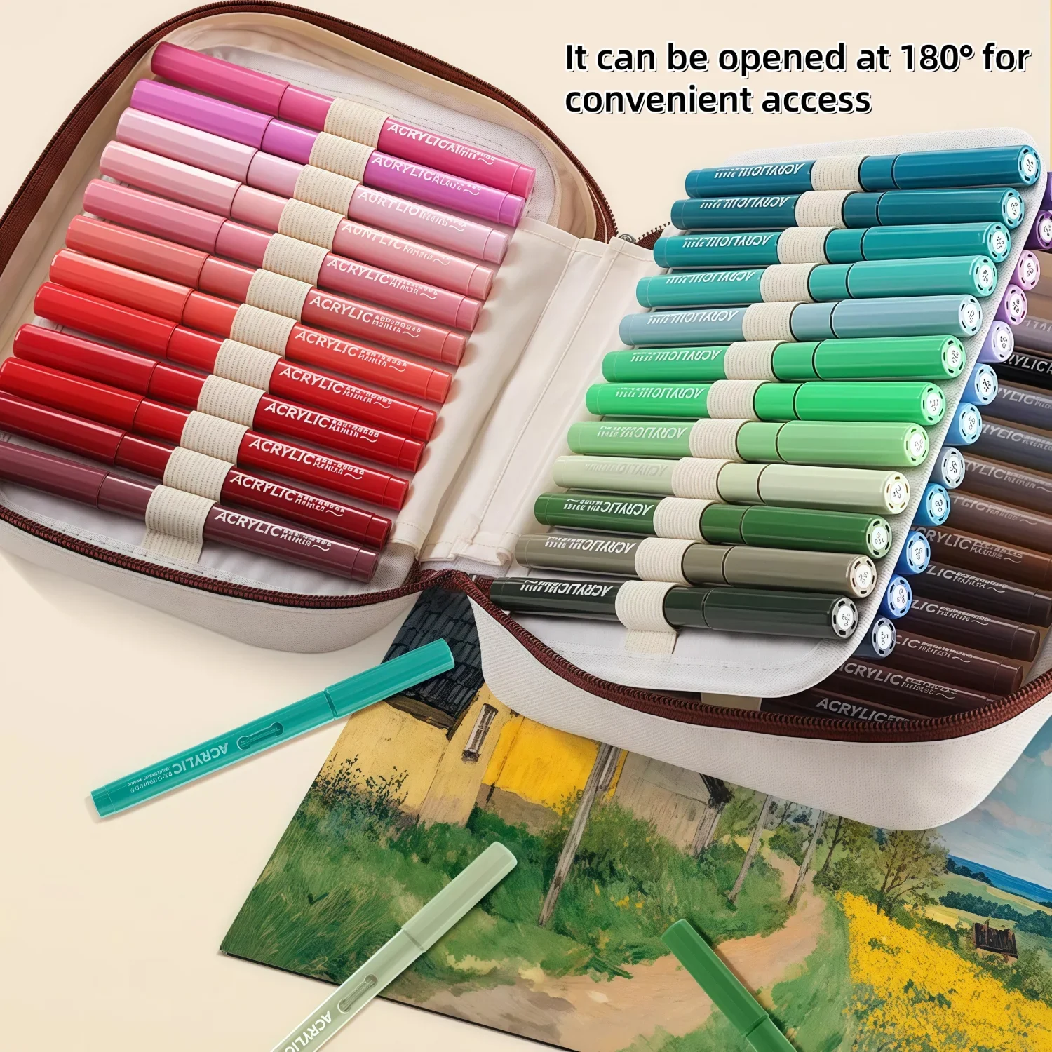 Rotuladores de pintura acrílica no tóxicos con punta pincel suave - imagen 3