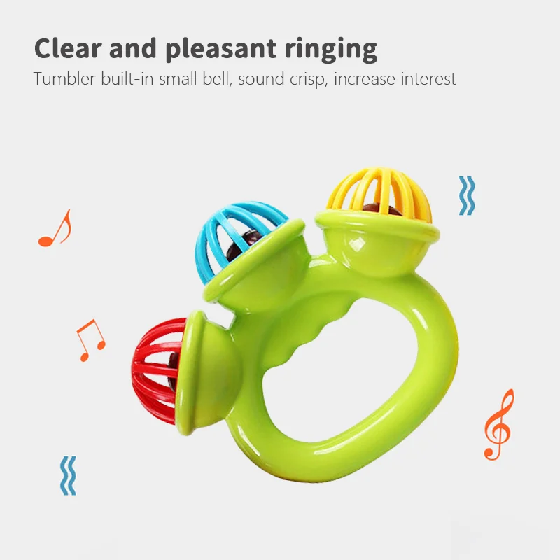 Sonajero de mano para bebé con campana sensorial, juguete infantil - imagen 3
