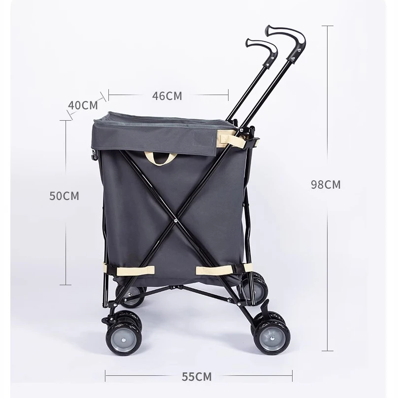 Carrito camping plegable con ruedas 360° resistente - imagen 2