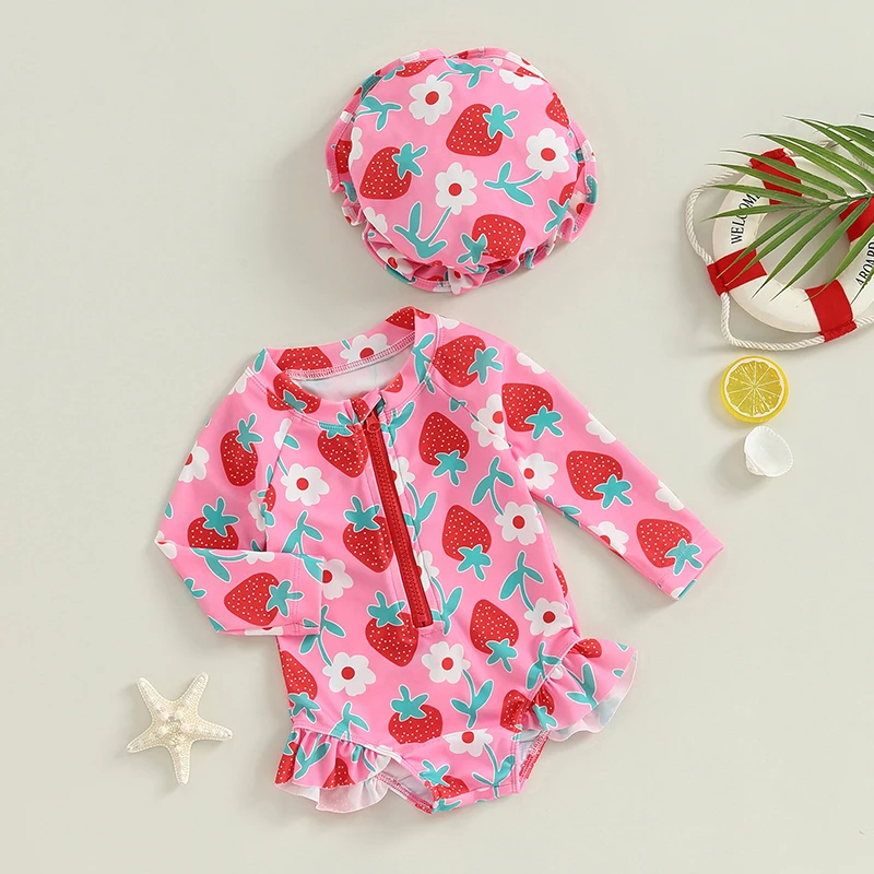 Conjunto de baño para niña con estampado floral