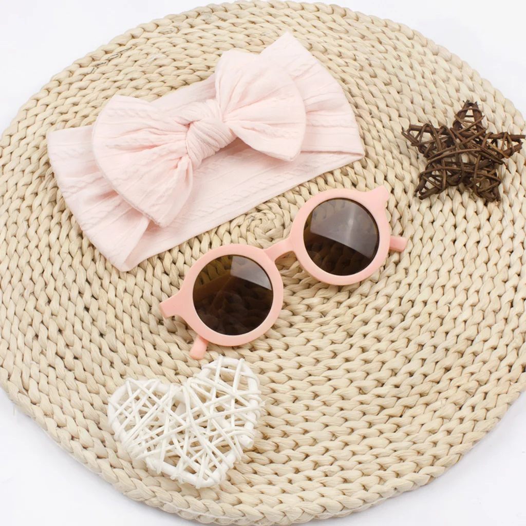 Diadema de algodón ancha con lazo Bowknot para niños y niñas - imagen 2