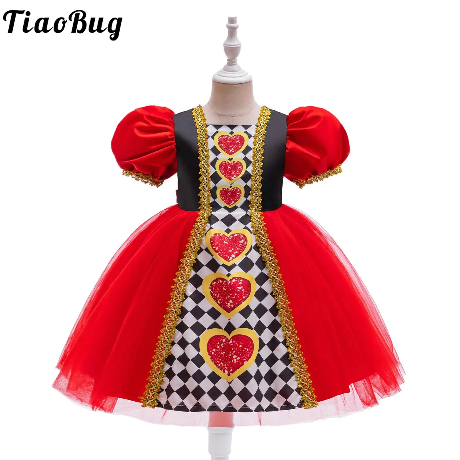Disfraz de princesa con tutú, mangas abullonadas y corazones rojos - imagen 4