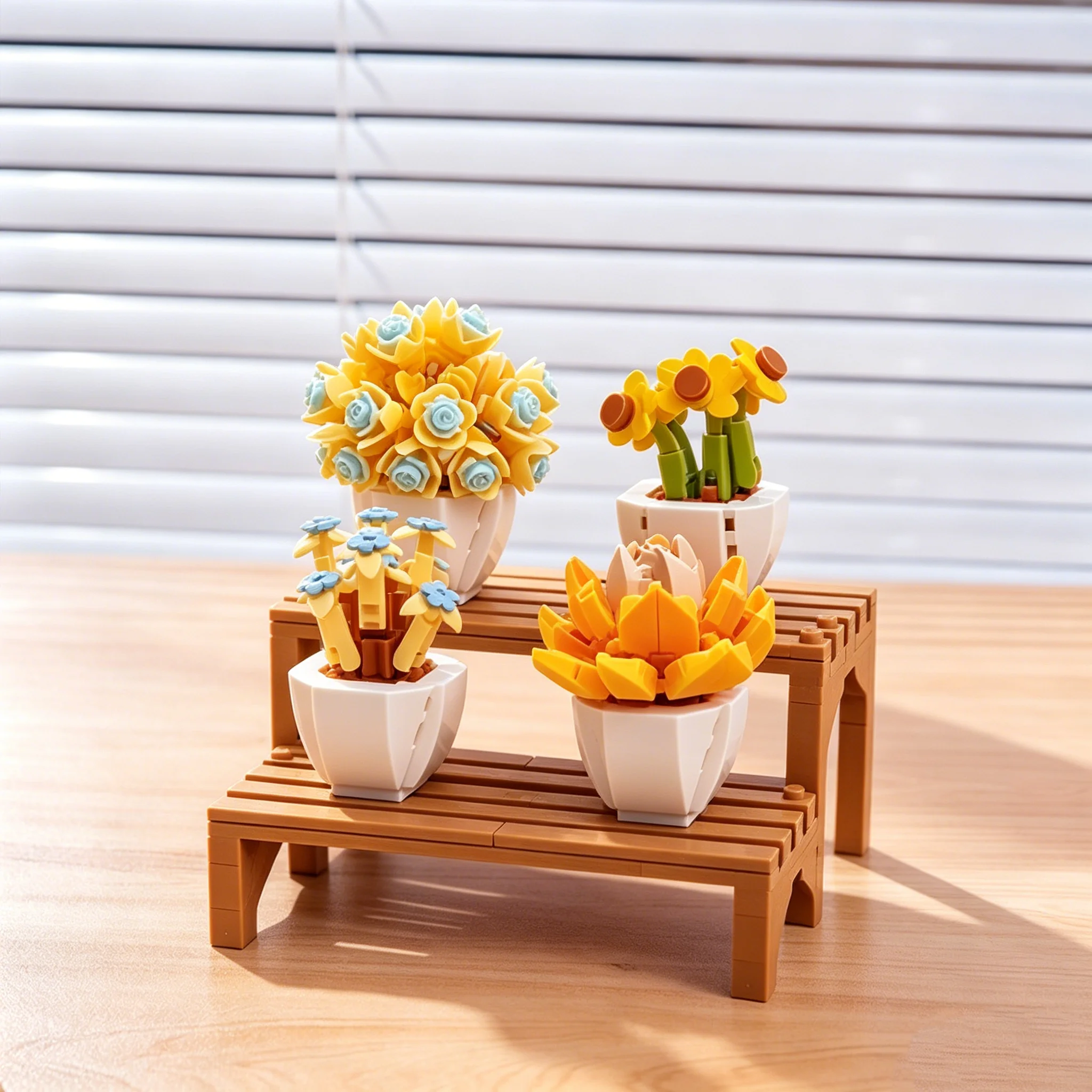 Bloques de construcción de flores y plantas en maceta para niños - imagen 2