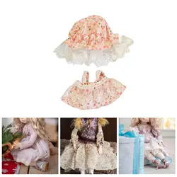 Ropa para muñecas de peluche con tirantes y sombrero