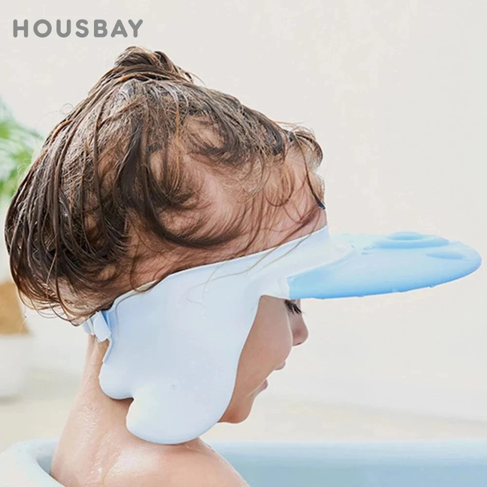 Gorro de ducha ajustable para bebé con protección de oídos
