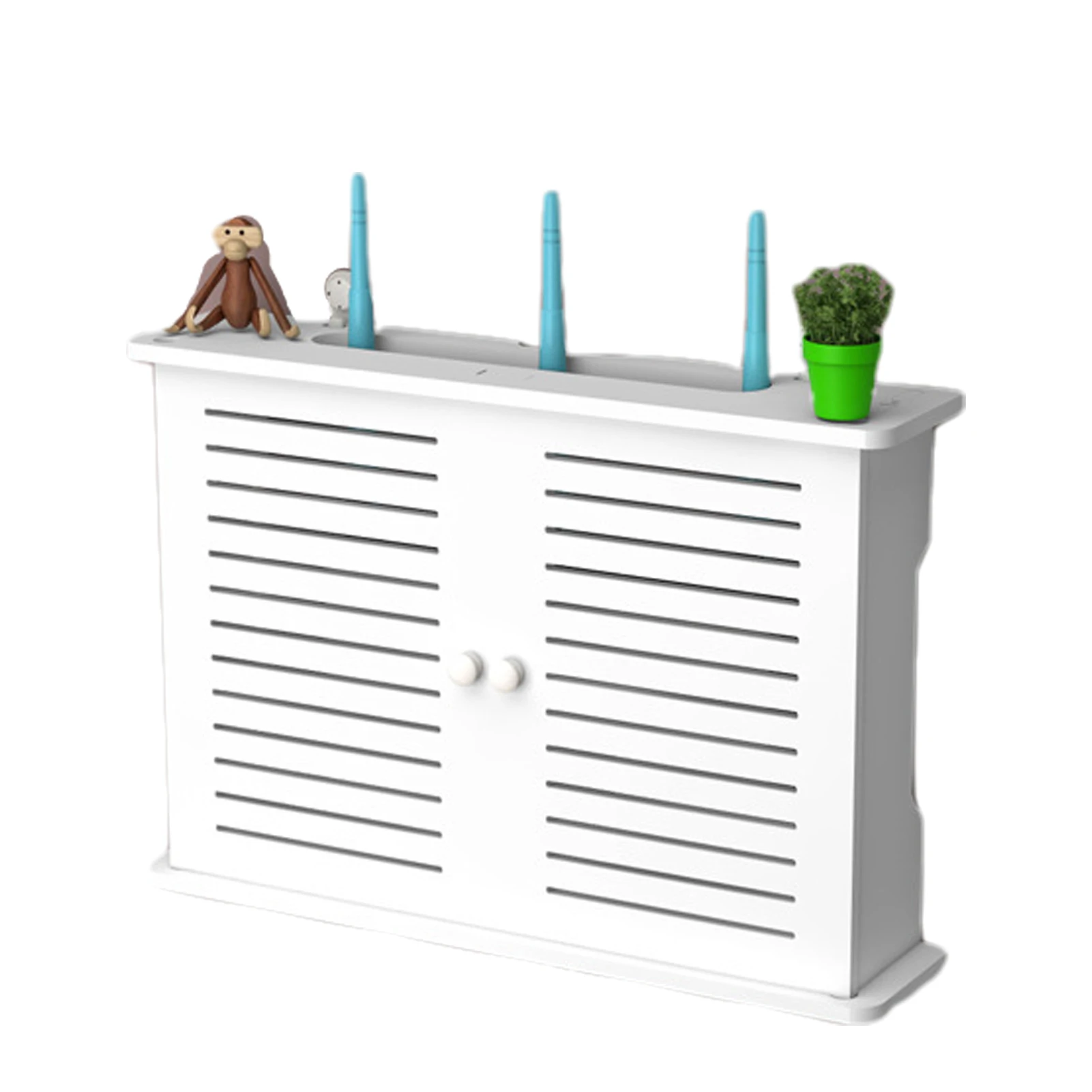 Estante mural sin perforaciones para router WiFi y decodificador - imagen 4