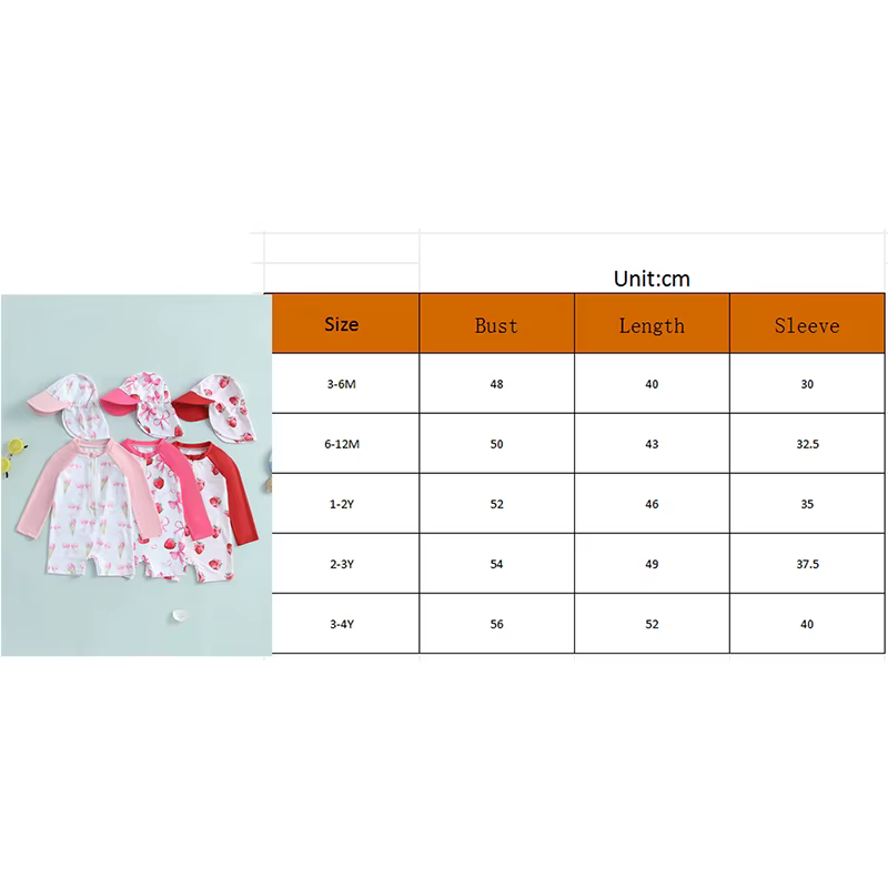 Traje de baño protector Tregren con estampado de fresa