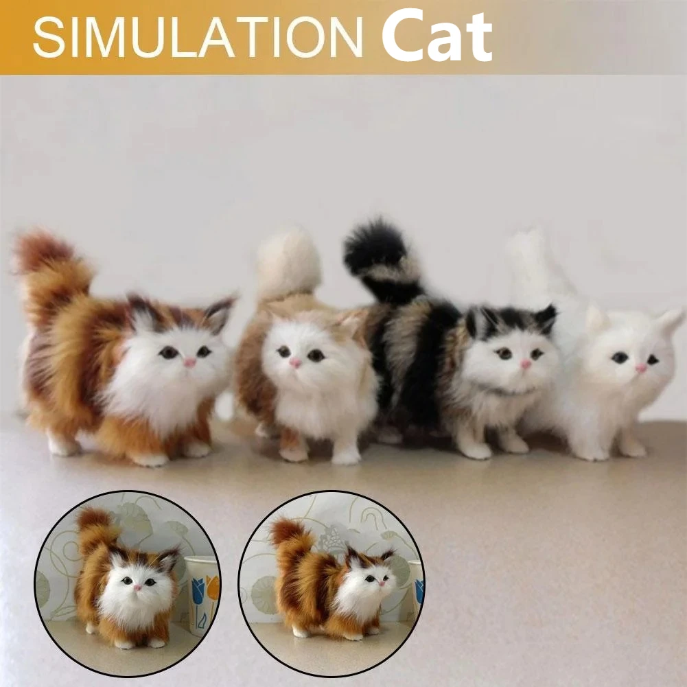 Peluche realista de gatito peludo para decoración y regalo - imagen 5