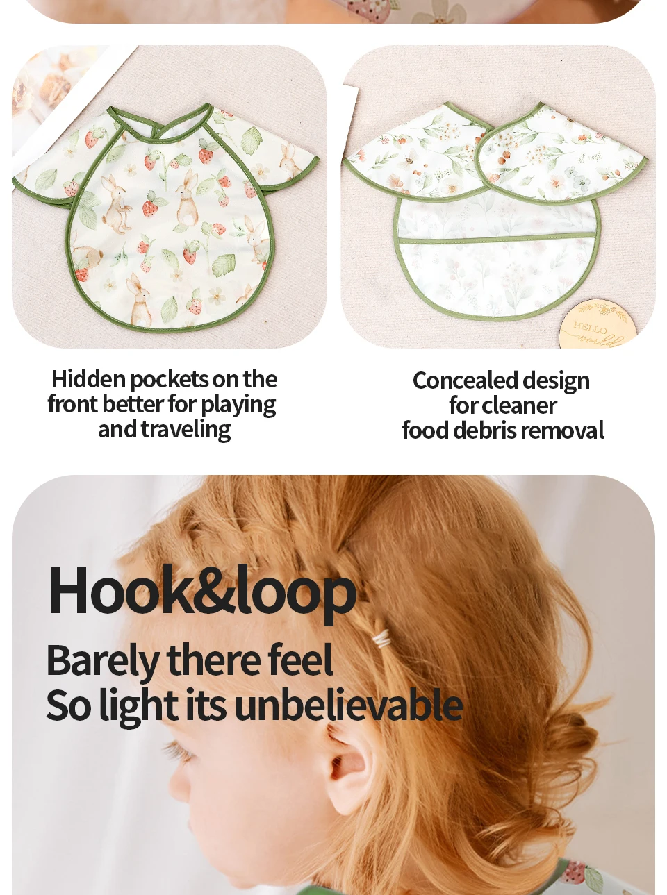 Otro diseño disponible del babero impermeable