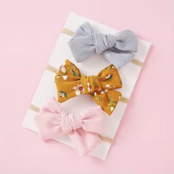 Diadema bebé de algodón con lazo estampado para niña