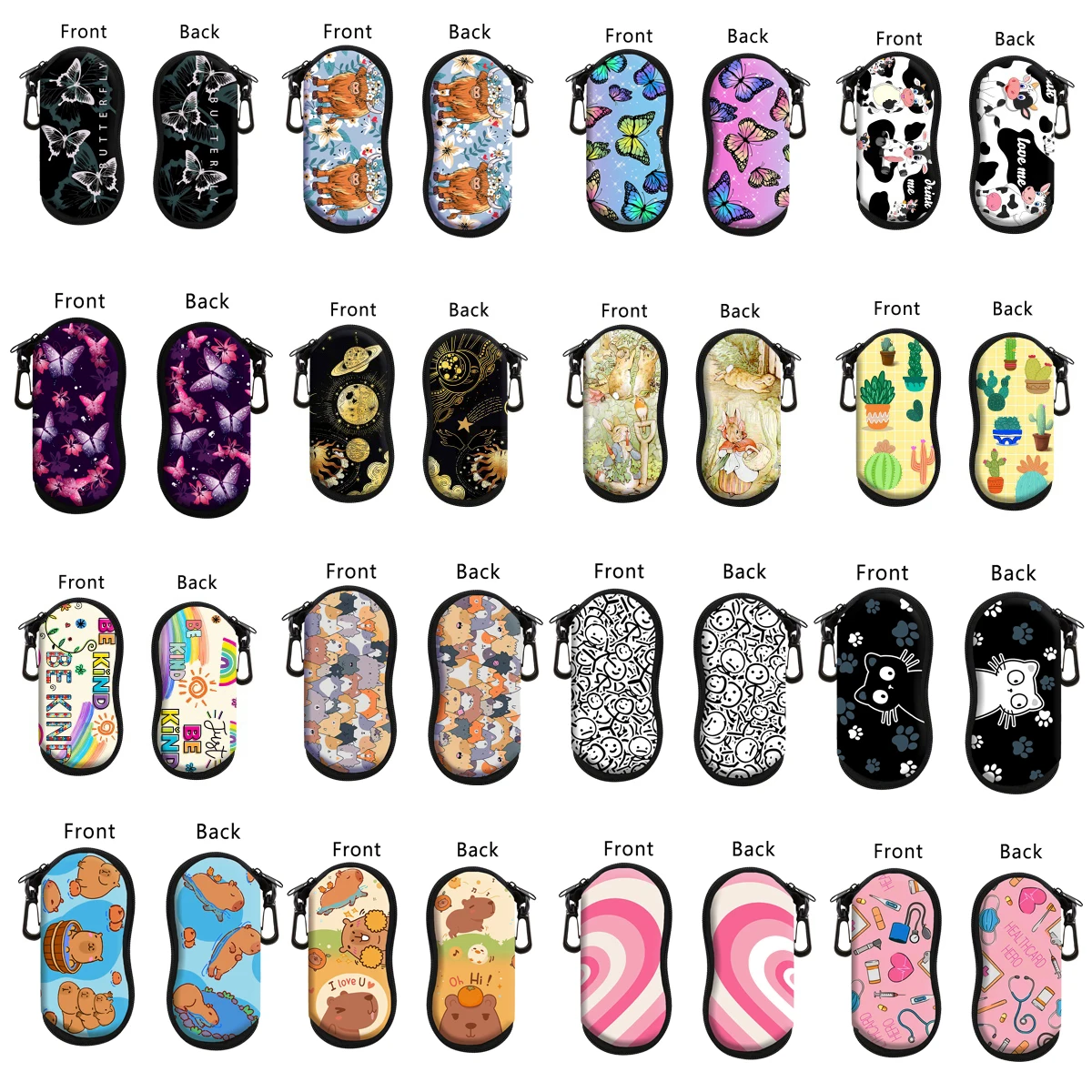 Estuche en diferentes colores y patrones