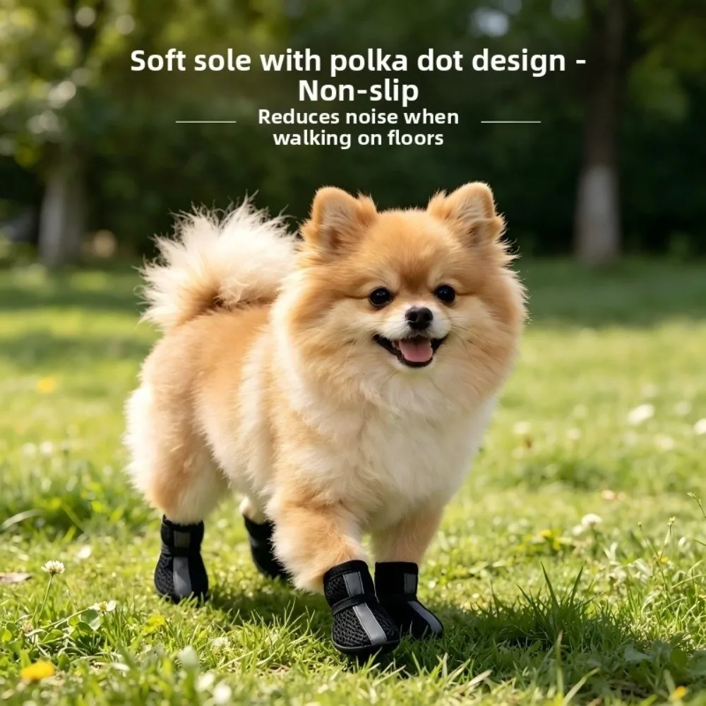 Zapatos de malla antideslizantes para perro con franja reflectante - imagen 2