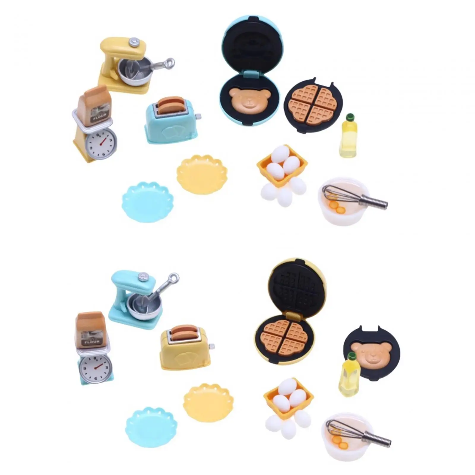 Juego de cocina en miniatura para casa de muñecas con tostadora - imagen 5