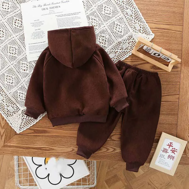 Conjunto infantil de invierno acolchado con sudadera y pantalón - imagen 5