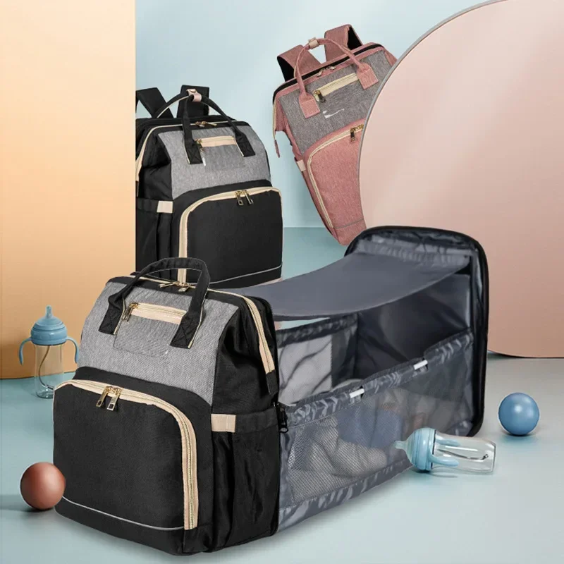 Mochila maternal gran capacidad – Plegable para pañales y lactation - imagen 3