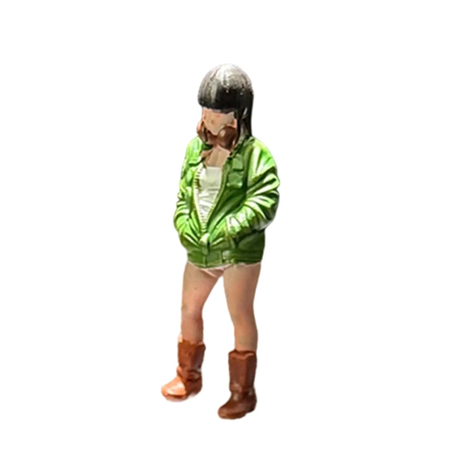 Figura decorativa de resina realista de chica motociclista para mesa - imagen 3