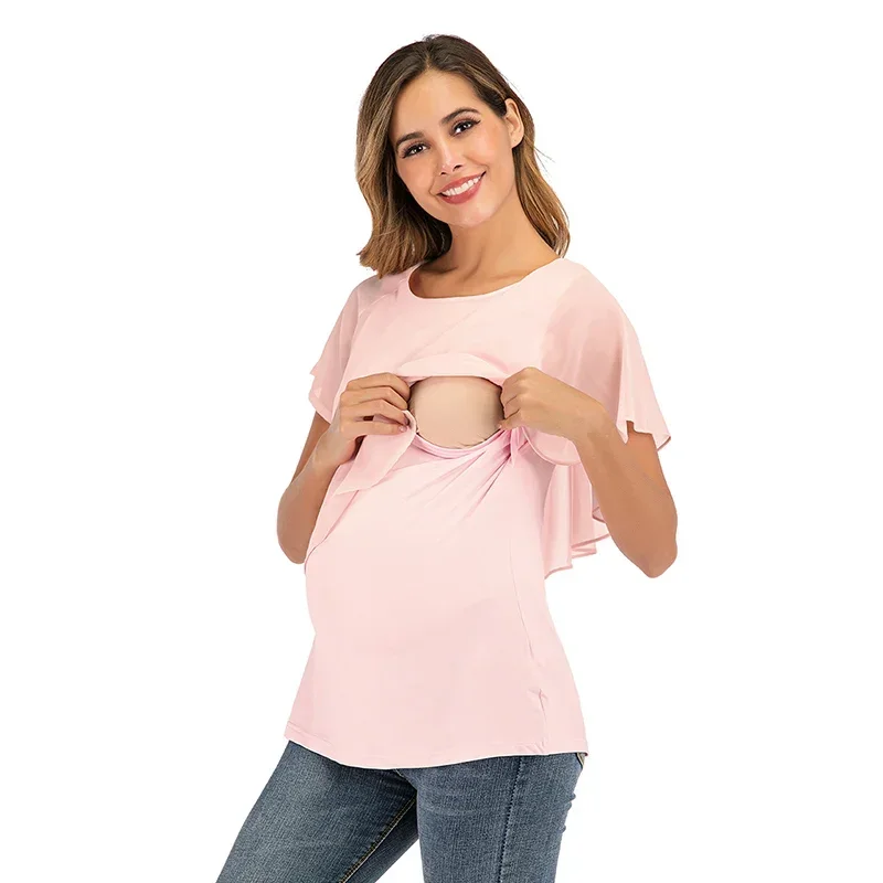 Camiseta de lactancia de verano envolvente sin mangas doble capa - imagen 3