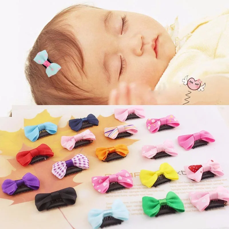 Pinzas para el cabello niña con lazo y estampado de puntos caramelo - imagen 4