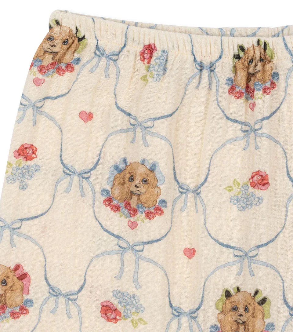 KS conjunto de niña para bebé otoño: camiseta cachorro y vestido gasa - imagen 5