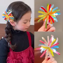 Pinza para el pelo infantil con flores coloridas para flequillo