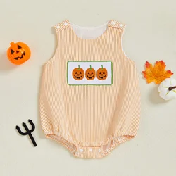 VISgogo pelele sin mangas de bebé con bordado calabaza Halloween