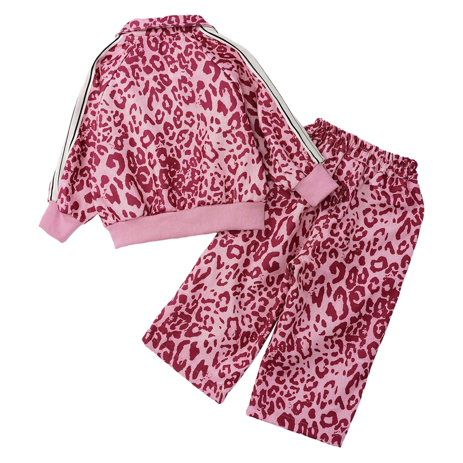 Conjunto chaqueta estampado leopardo para niña – Sudadera y pantalón - imagen 5