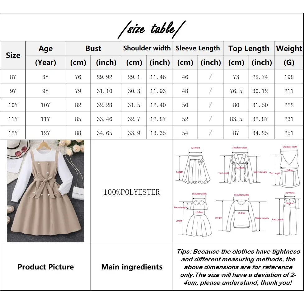 Vestido caqui escolar Retro británico para niñas