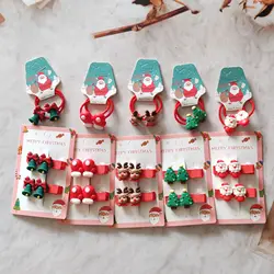 Pinzas y coleteros navideños elásticos para el pelo de niña