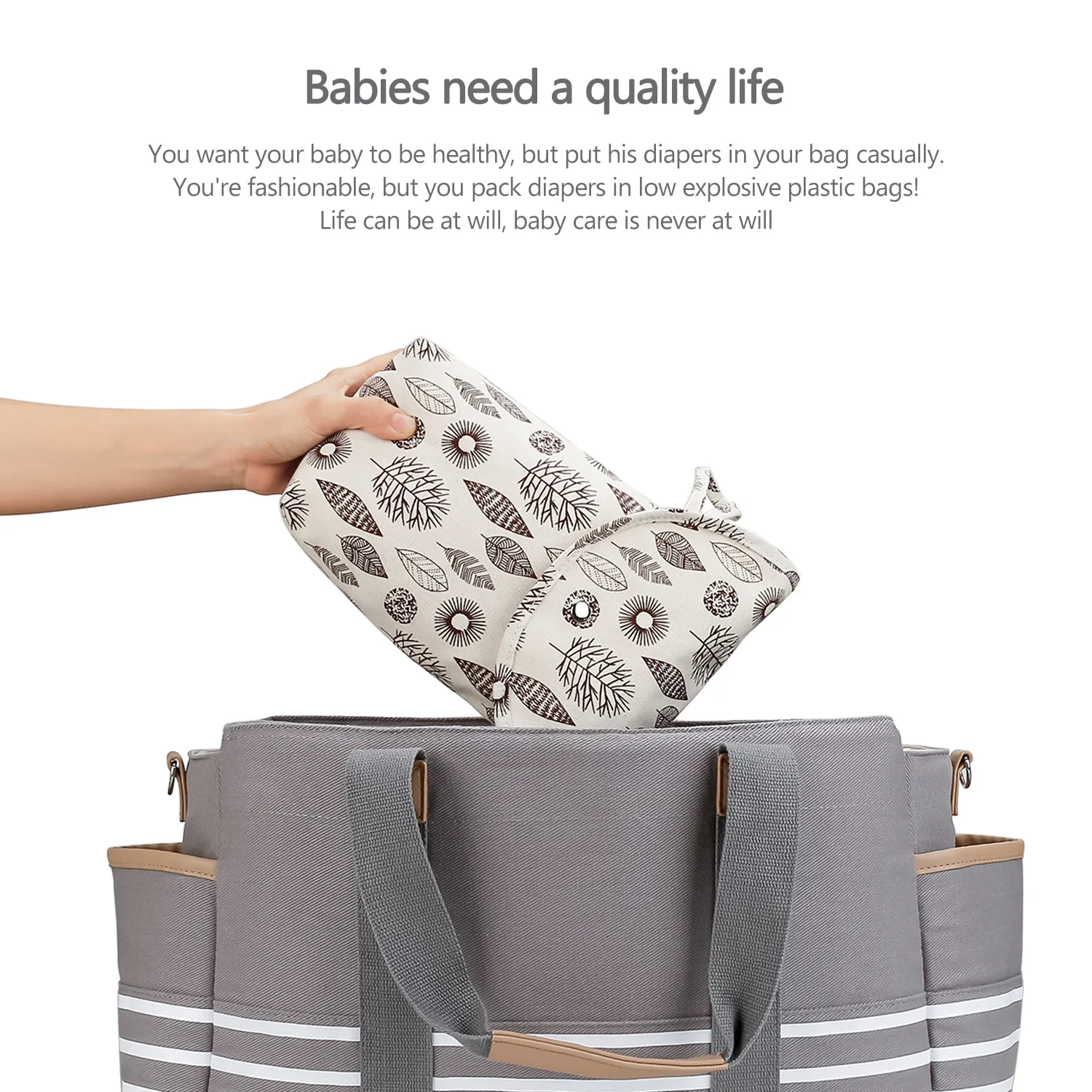 Bolsa portapañales impermeable reutilizable – Práctica para bebé