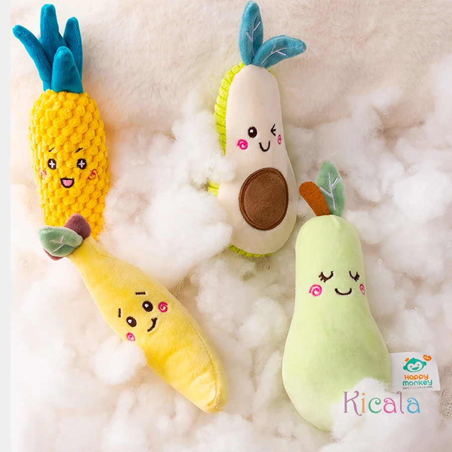Sonajeros de peluche con mordedor suave frutas y verduras - imagen 4