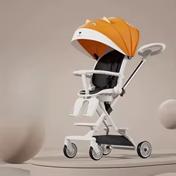 Cochecito de bebé plegable ligero con manillar ajustable y asiento