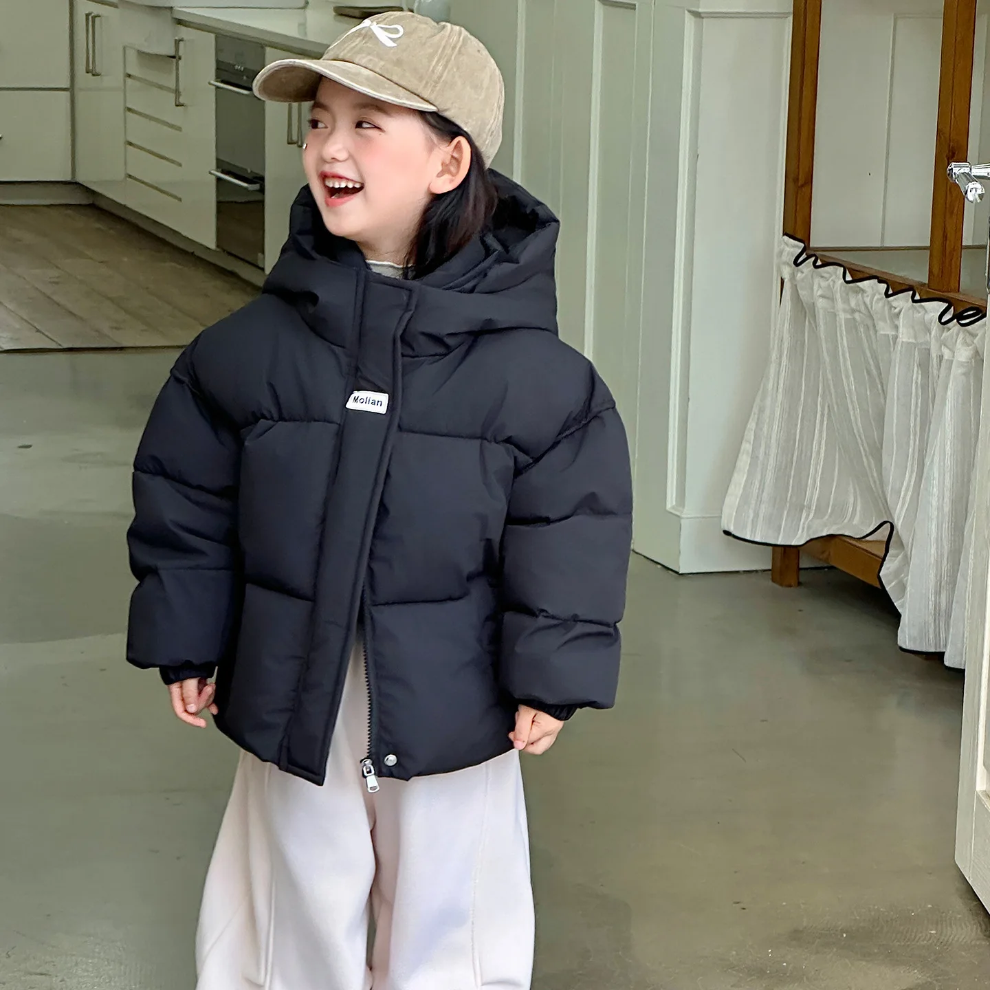 Parka de plumón con capucha para niño, abrigo cálido y transpirable