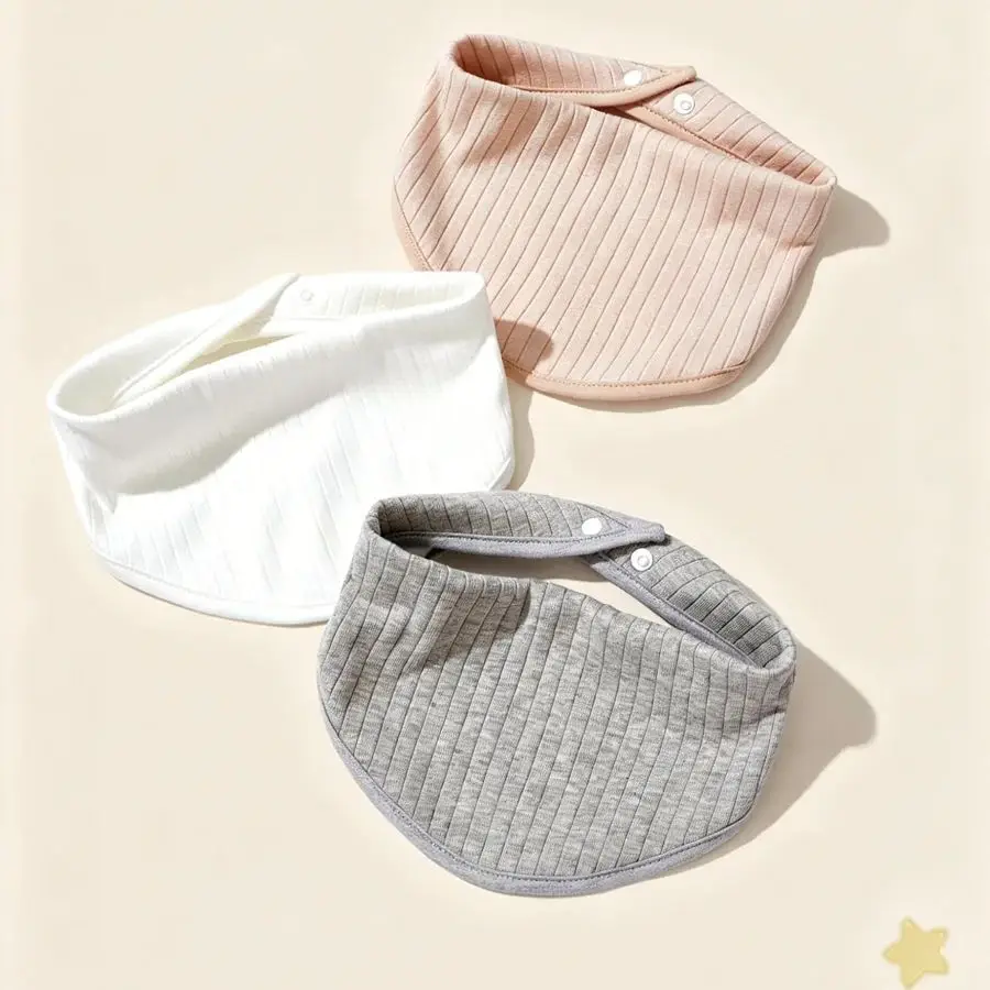 Baberos sólidos para bebé, set de 3 unidades