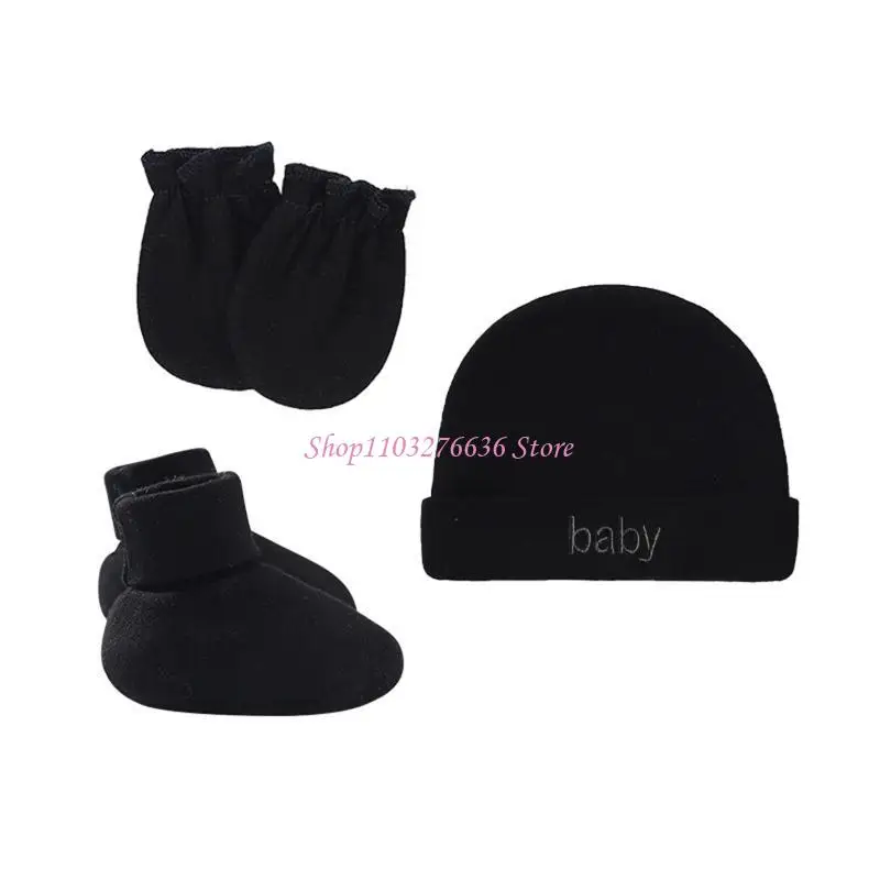 Conjunto recién nacido de algodón: gorro, guantes y patucos - imagen 3
