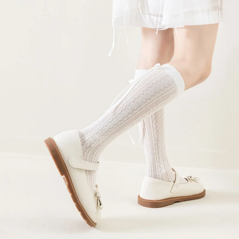 Calcetines altos finos y transpirables de malla para niñas princesa - imagen 4