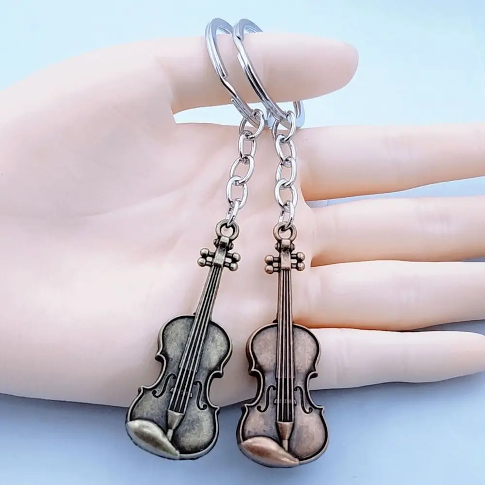 Llavero de violín vintage en cobre y bronce, colgante - imagen 4