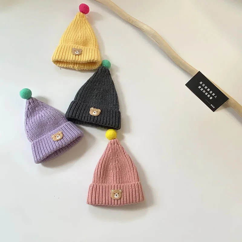 MILANCEL Gorro de punto con orejas de oso para bebé Invierno - imagen 5