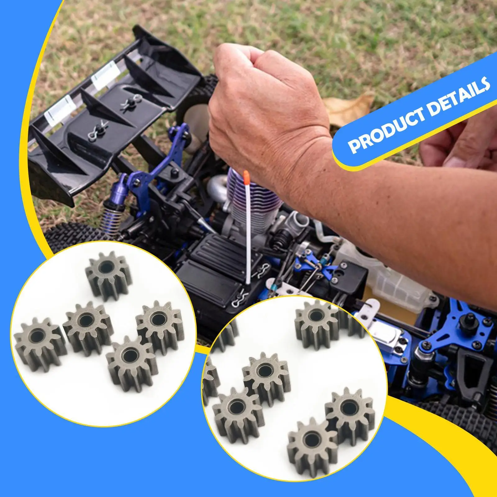 Piñón de motor RC 10T – Repuesto para camión MN99S2 MN168 1:12 - imagen 3