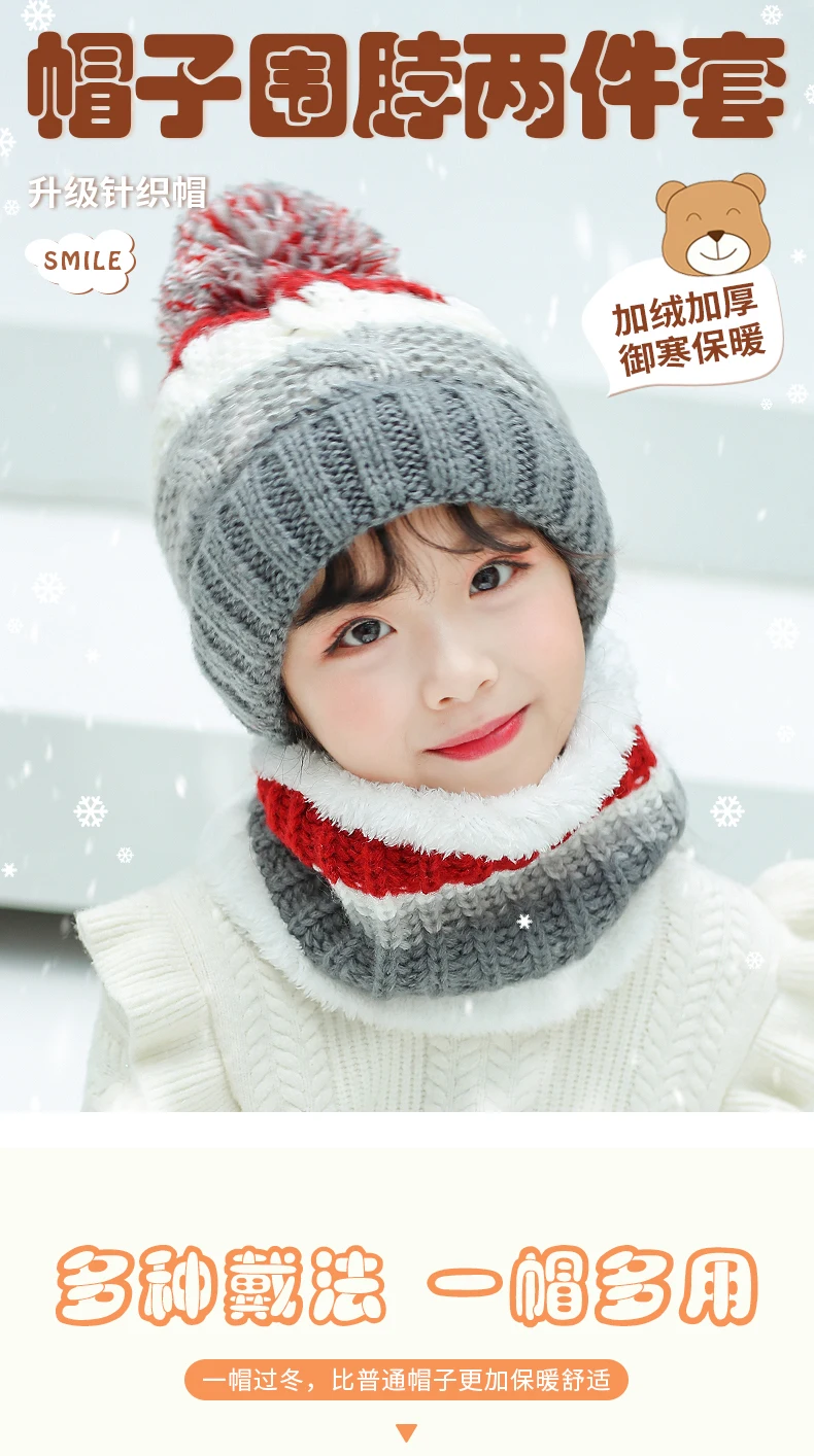 Conjunto infantil con gorro y bufanda