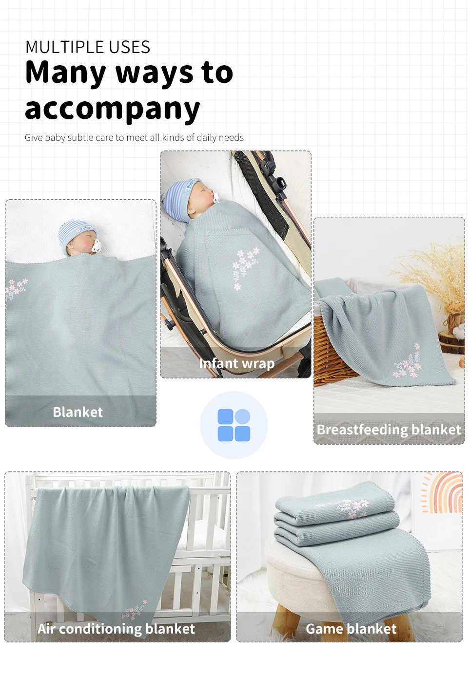 Manta para bebé lavable a máquina