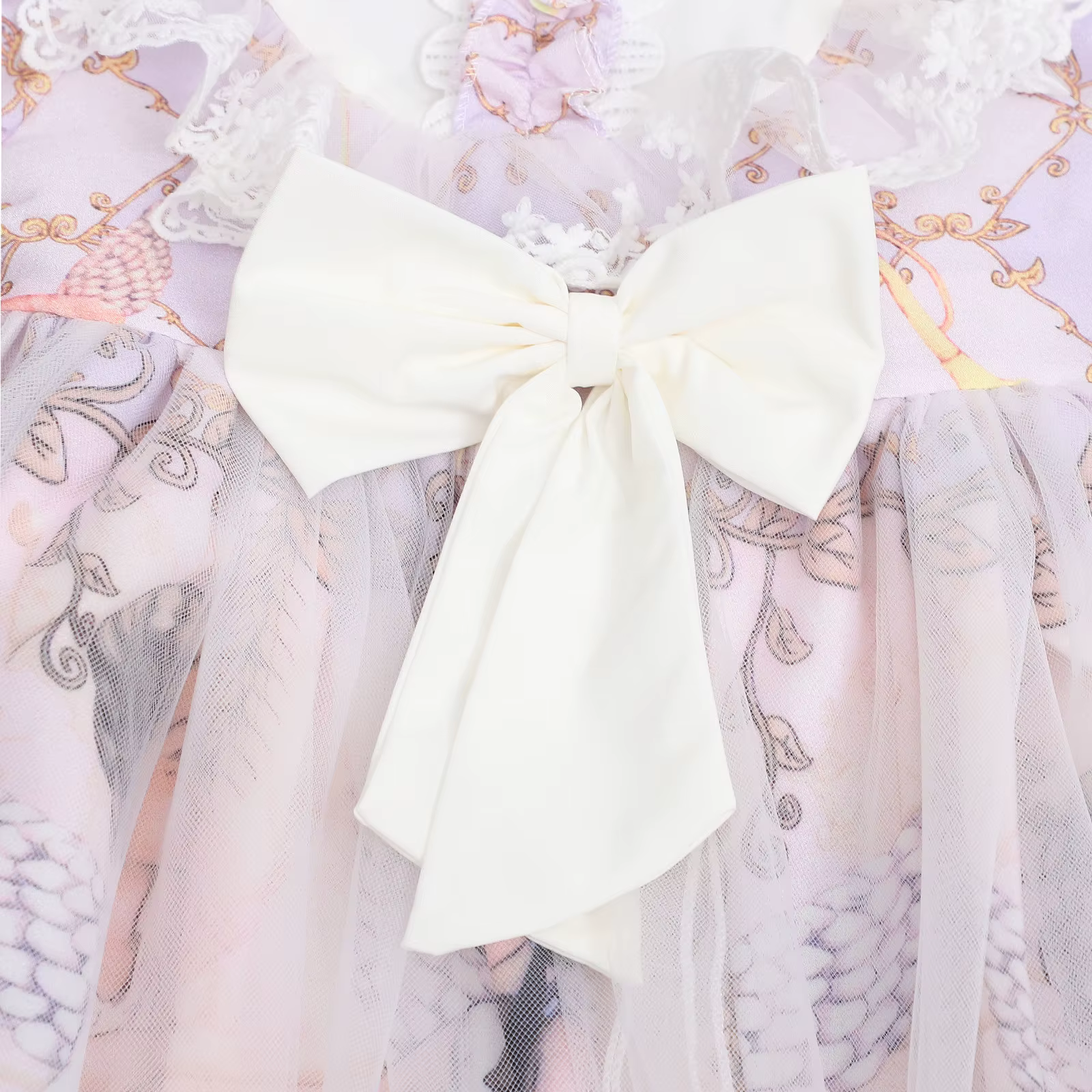 Vestido Lolita de verano con manga corta y encaje para niña - imagen 2