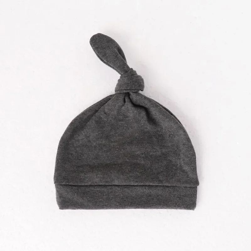 Gorro bebé a rayas ajustable de algodón suave con nudo - imagen 3