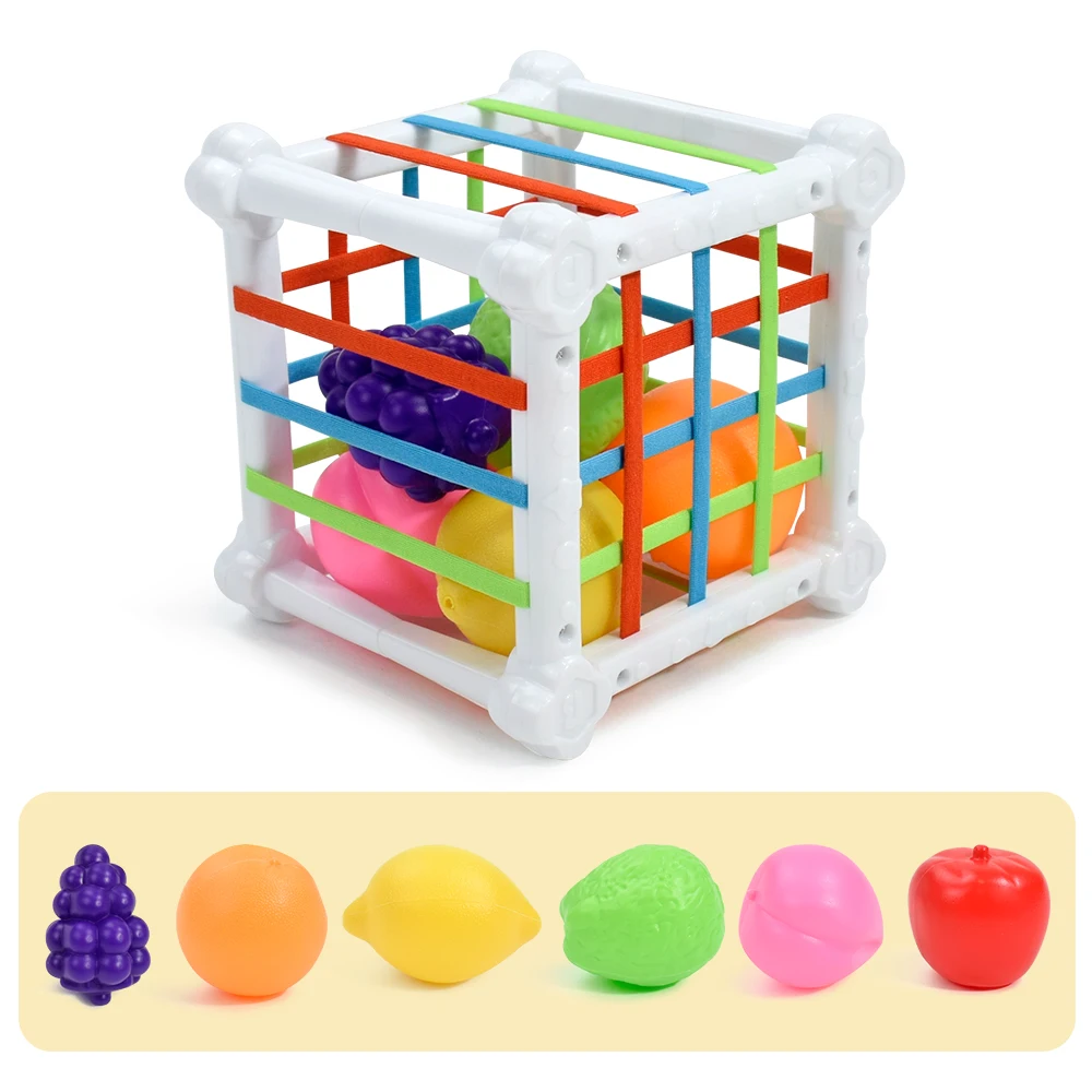 Cubo clasificador de formas Montessori sensorial para bebés