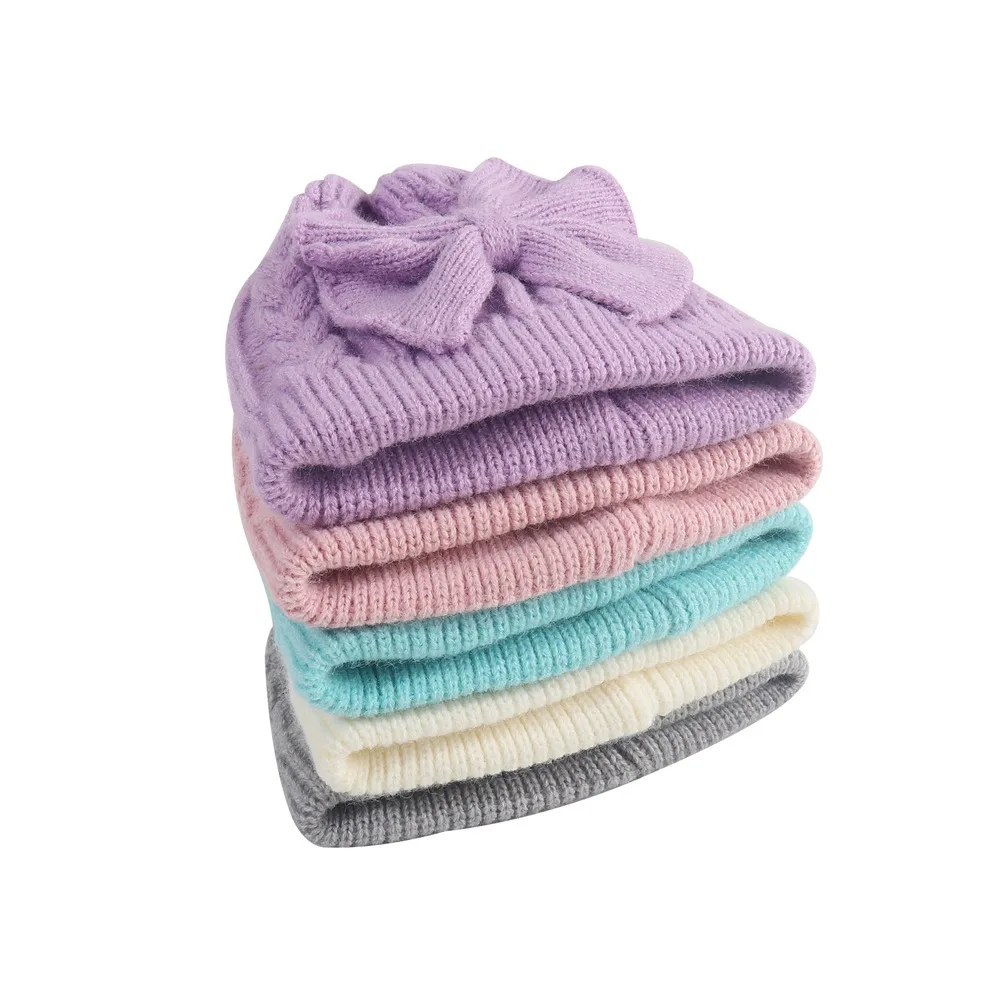 Gorro de punto con orejeras para bebé unisex – Lazo otoño/invierno - imagen 2