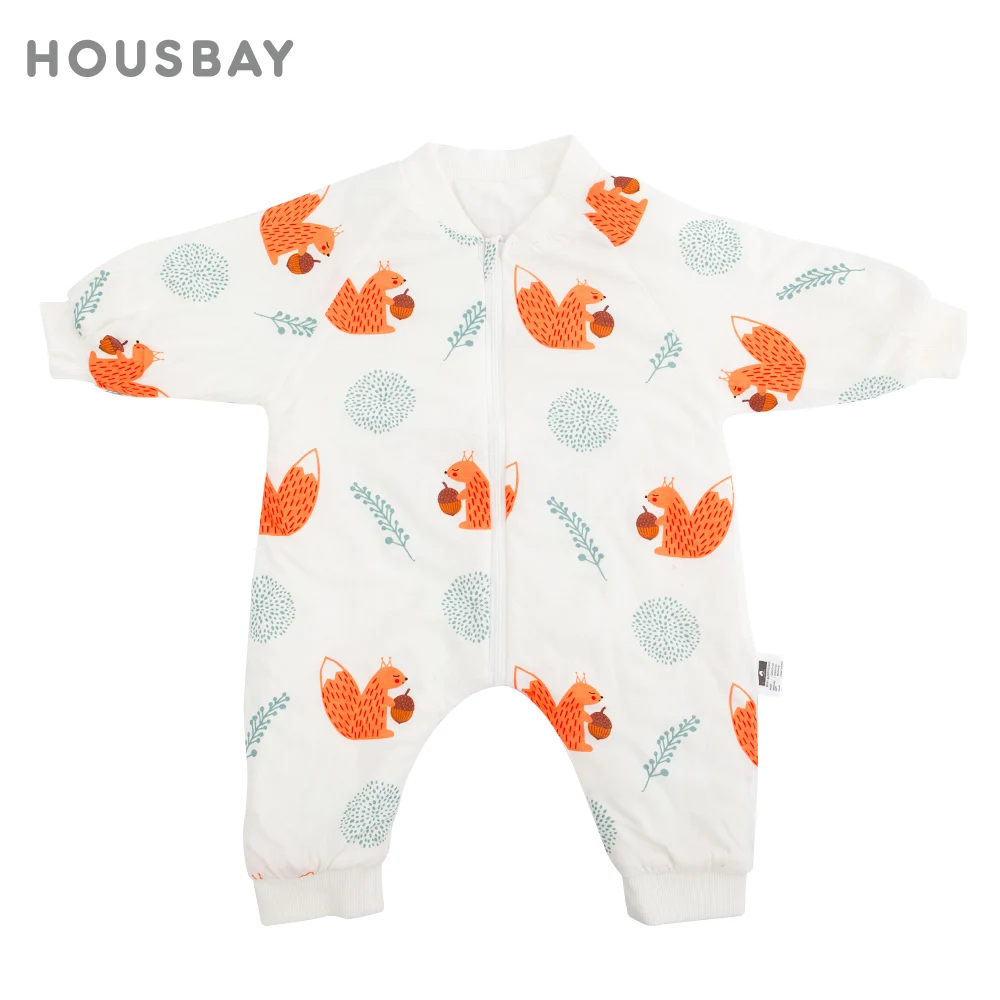 Saco de dormir bebé primavera algodón suave estampado ardilla