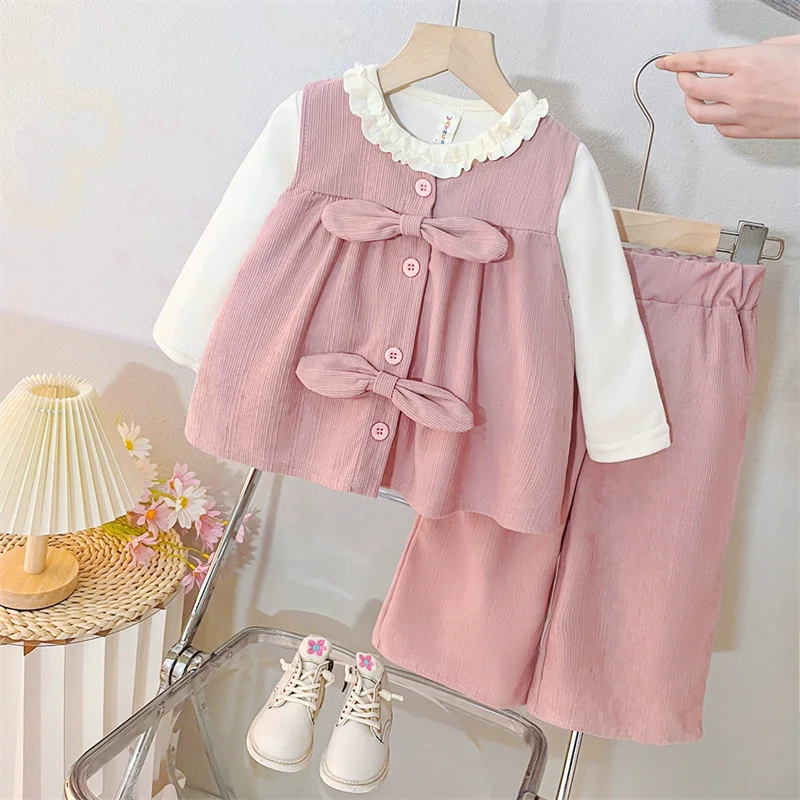 Conjunto de primavera para niña – manga larga con chaqueta suave - imagen 3